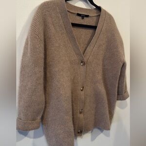 Quince Taupe Knit Cardigan